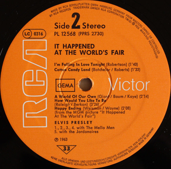 Elvis Presley : It Happened At The World's Fair (LP, Album, RE)