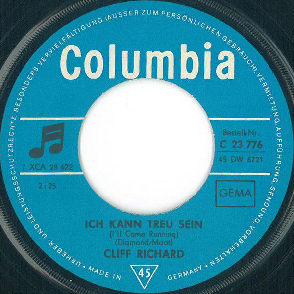 Cliff Richard : Man Gratuliert Mir (Congratulations) (7",45 RPM,Single)