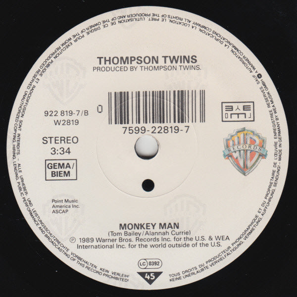 Thompson Twins : Sugar Daddy (7",45 RPM,Single,Stereo)