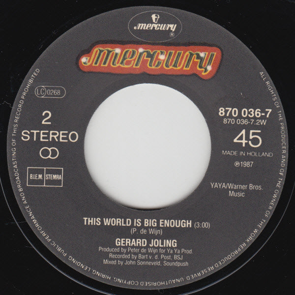 Gerard Joling : Chain Of Love (7",45 RPM,Single,Stereo)