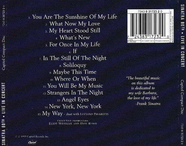 Frank Sinatra : Sinatra 80th Live In Concert (Compilation)
