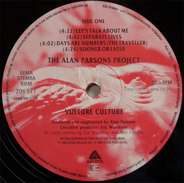 Alan Parsons Project, The : Vulture Culture (LP,Album,Stereo)