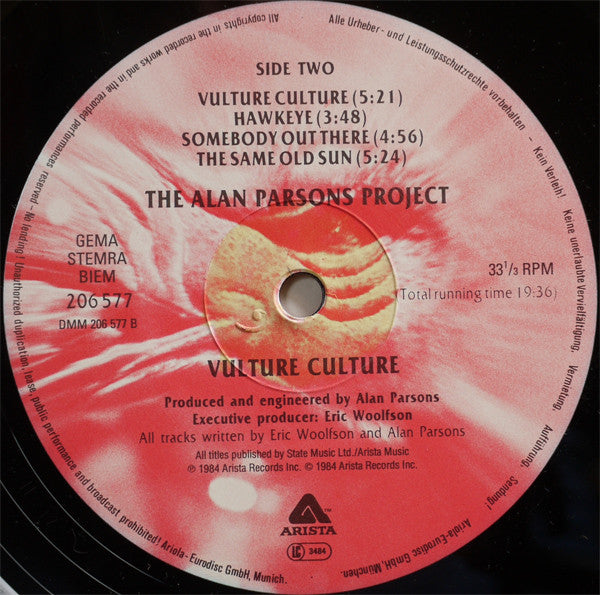 Alan Parsons Project, The : Vulture Culture (LP,Album,Stereo)