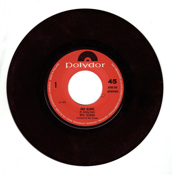 Neil Sedaka : Bad Blood (7",Single,45 RPM)
