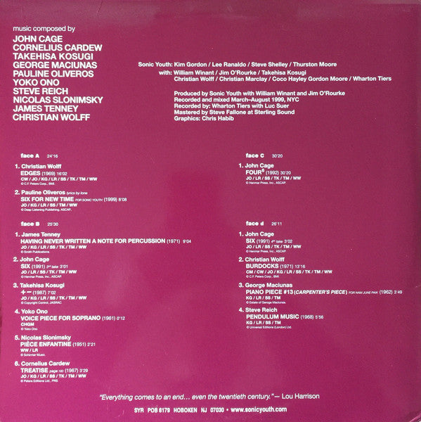 Sonic Youth : Goodbye 20th Century (2xLP, Album)