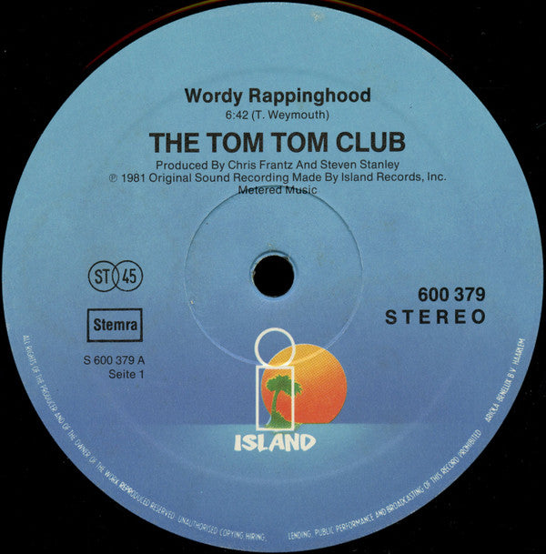 Tom Tom Club : Wordy Rappinghood (12",45 RPM,Single)