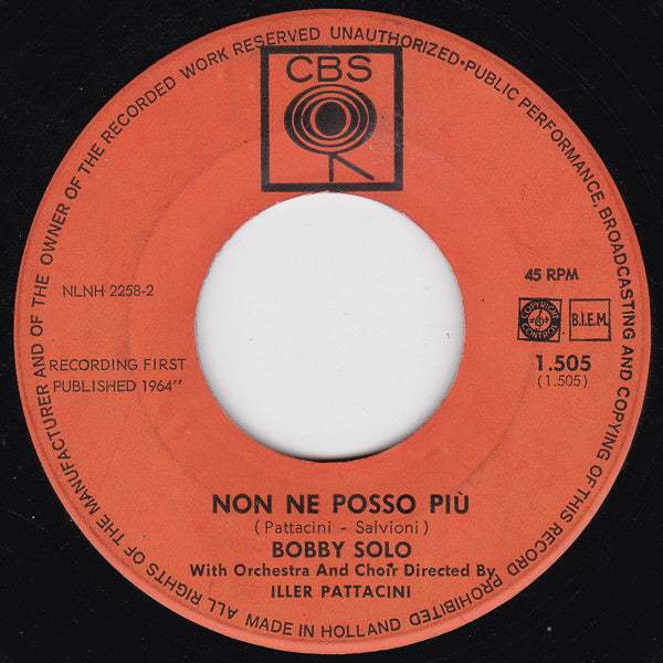 Bobby Solo : Una Lacrima Sul Viso (7",45 RPM)