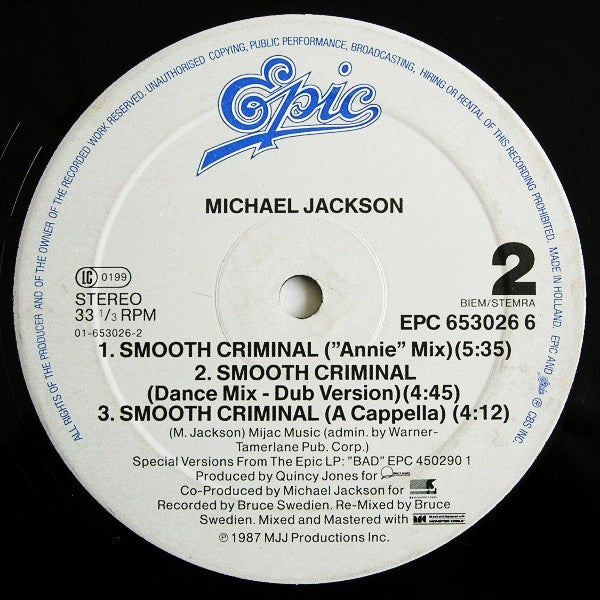 Michael Jackson : Smooth Criminal (12",33 ⅓ RPM,Maxi-Single)