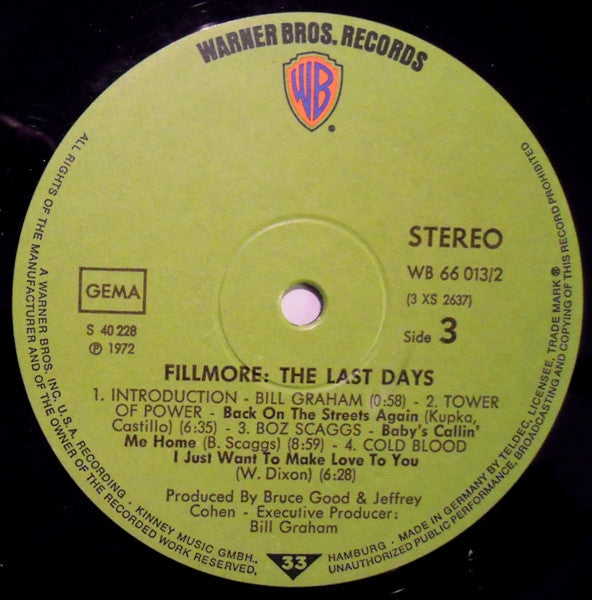 Various : Fillmore: The Last Days ()