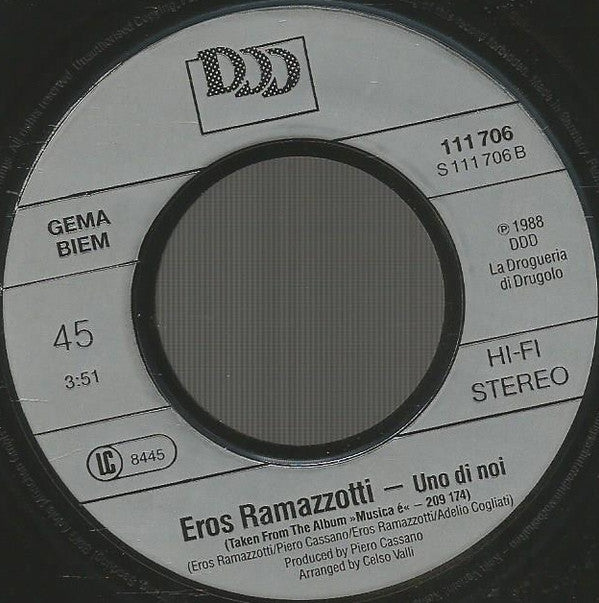 Eros Ramazzotti : Solo Con Te (7",Single,45 RPM)