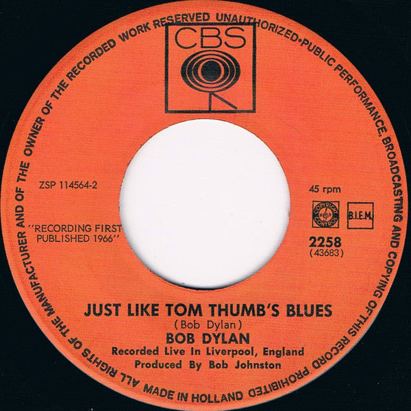 Bob Dylan : I Want You / Just Like Tom Thumb's Blues (7",Single,45 RPM)
