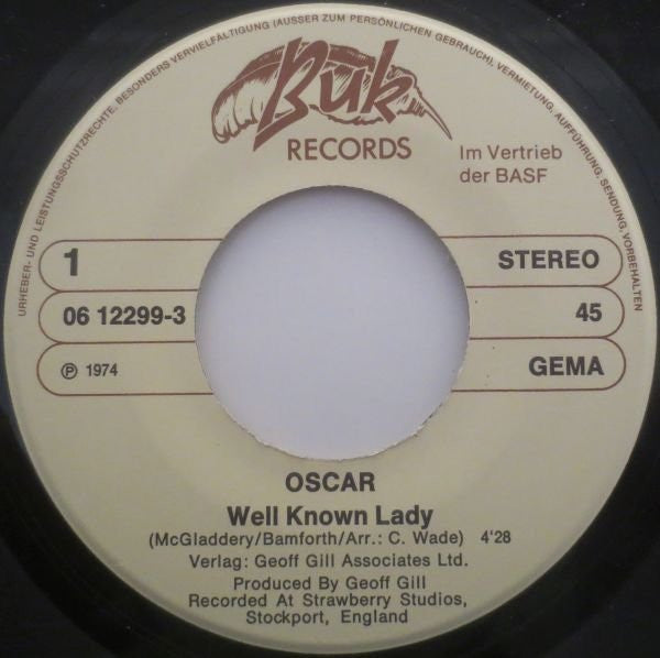 Oscar (43) : Feel Alright / Well Known Lady (7",45 RPM,Single)
