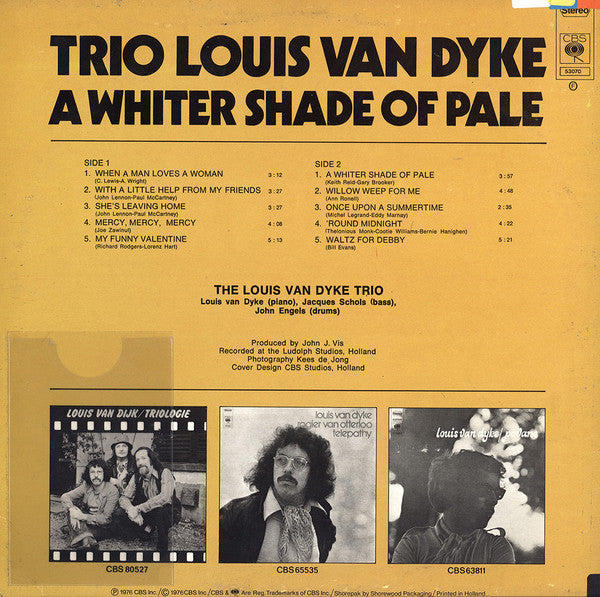 Louis Van Dyke Trio : A Whiter Shade Of Pale (LP,Album,Reissue)