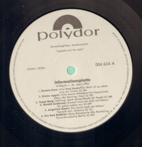 Various : Informationsplatte U-Musik - 26.April 1965 (LP,Promo)