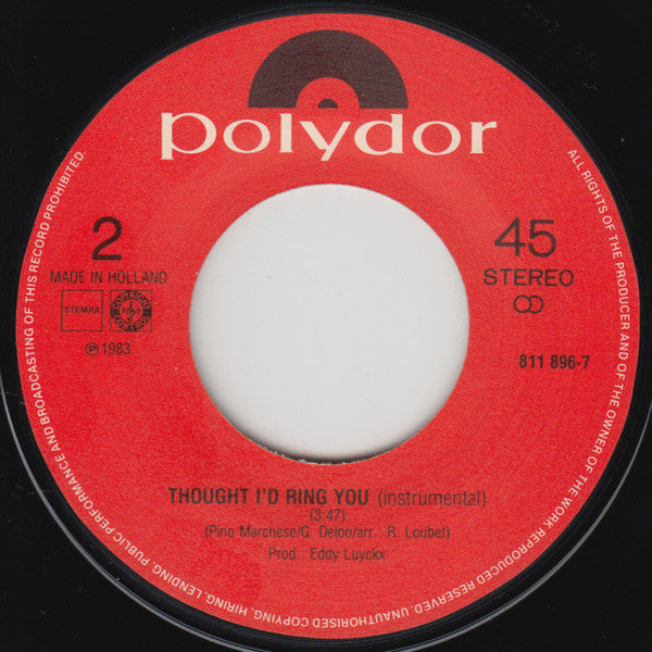 Alain Delon & Shirley Bassey : Thought I'd Ring You (7", Single)