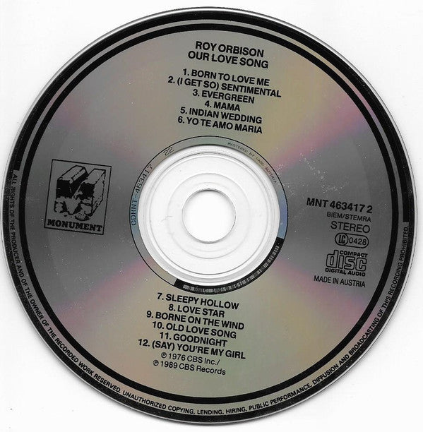 Roy Orbison : Our Love Song (Compilation,Stereo)