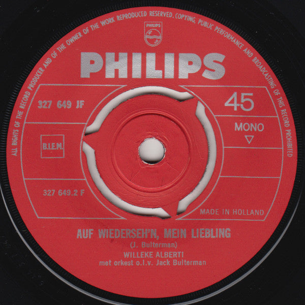 Willeke Alberti : De Winter Was Lang / Auf Wiederseh'n, Mein Liebling (7",45 RPM,Single,Mono)