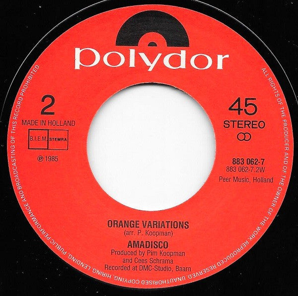 Amadisco : Amadisco (7", Single)