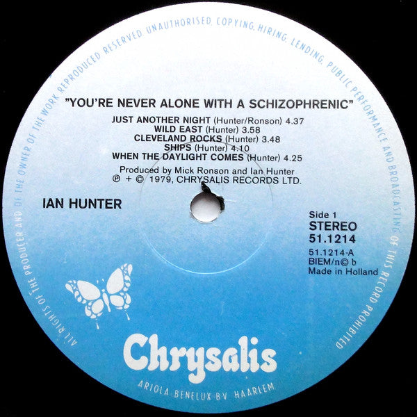 Ian Hunter : You're Never Alone With A Schizophrenic (LP,Album)