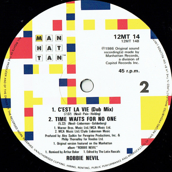 Robbie Nevil : C'Est La Vie (12",45 RPM)