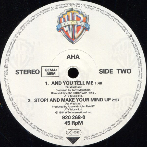 a-ha : Take On Me (Long Version) (12",45 RPM)