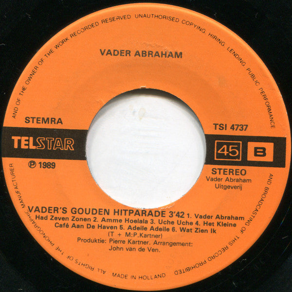 Vader Abraham : Op De Deksel Van De Jampot ... (7",45 RPM,Single,Stereo)