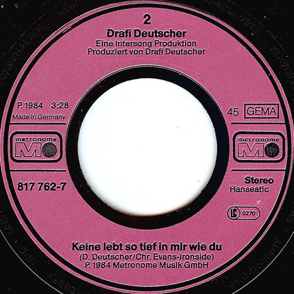 Drafi Deutscher : Tief Unter Meiner Haut (7",Single,45 RPM)