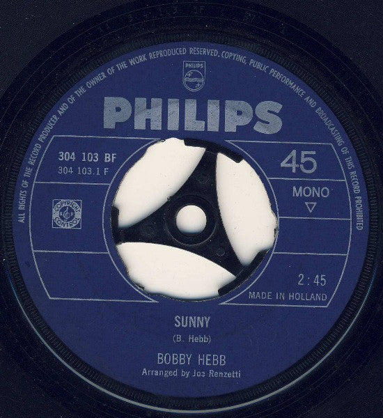 Bobby Hebb : Sunny (7",45 RPM,Single,Mono)
