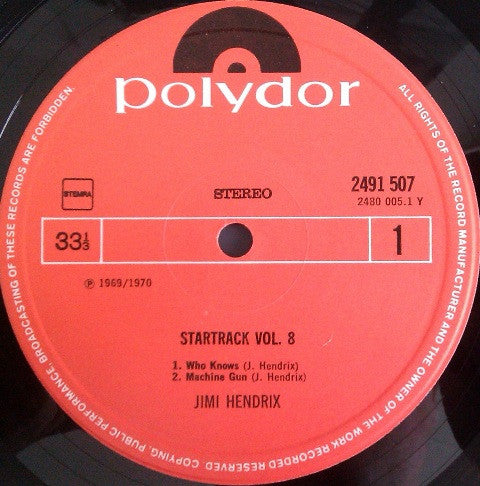 Jimi Hendrix : Startrack Vol. 8 (LP,Album,Stereo)