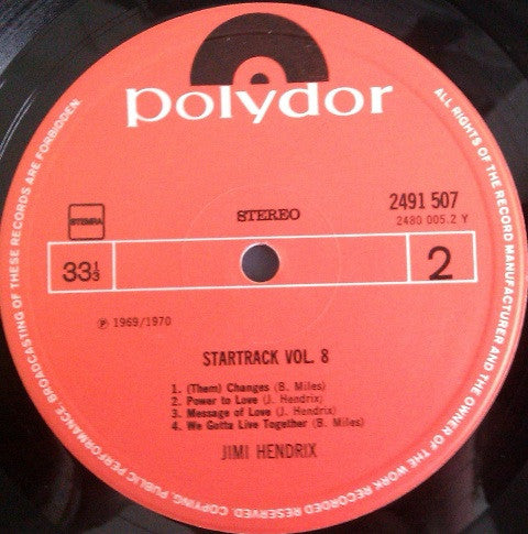 Jimi Hendrix : Startrack Vol. 8 (LP,Album,Stereo)