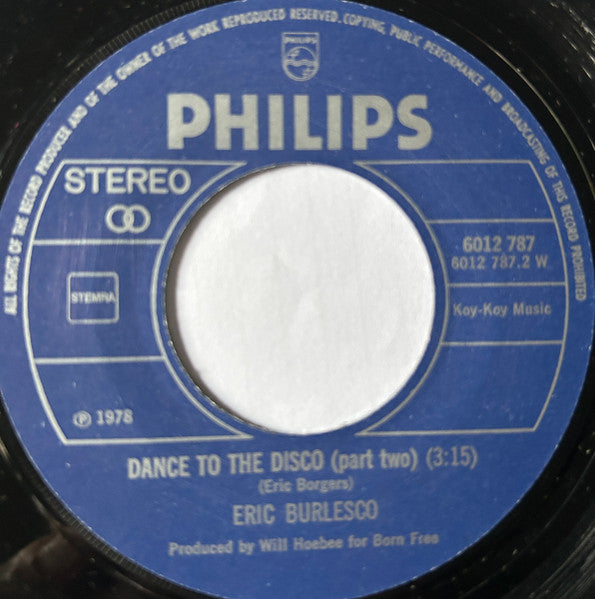 Eric Burlesco : Dance To The Disco (7")