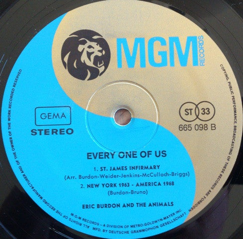 Eric Burdon & The Animals : Every One Of Us (LP,Album,Repress,Stereo)