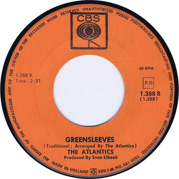 The Atlantics : Bombora / Greensleeves (7")