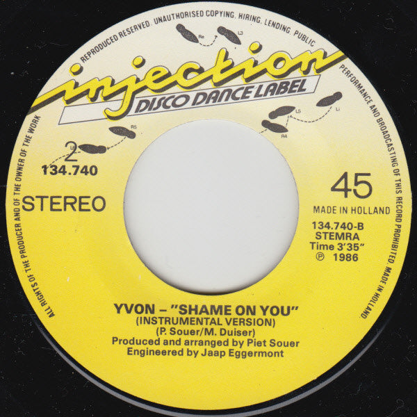 Yvon Eddyson : Shame On You (7",45 RPM,Single)