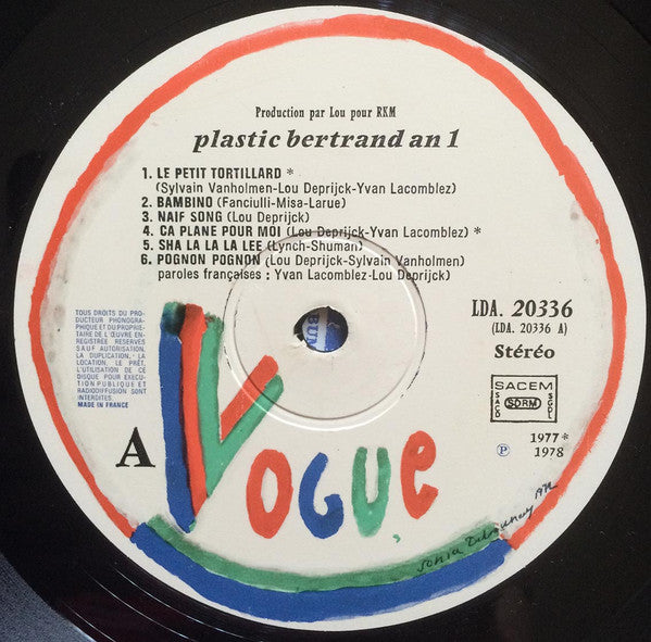 Plastic Bertrand : An 1 (LP, Album, Gat)