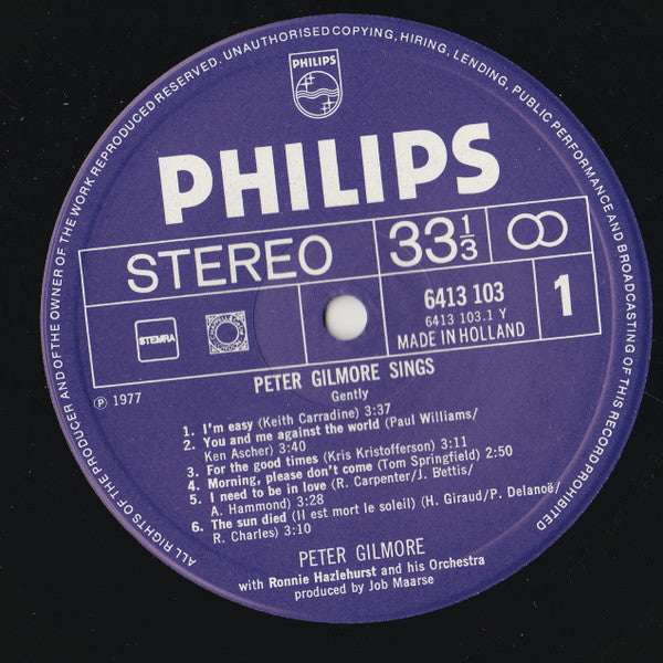 Peter Gilmore : Peter Gilmore Sings Gently (LP)