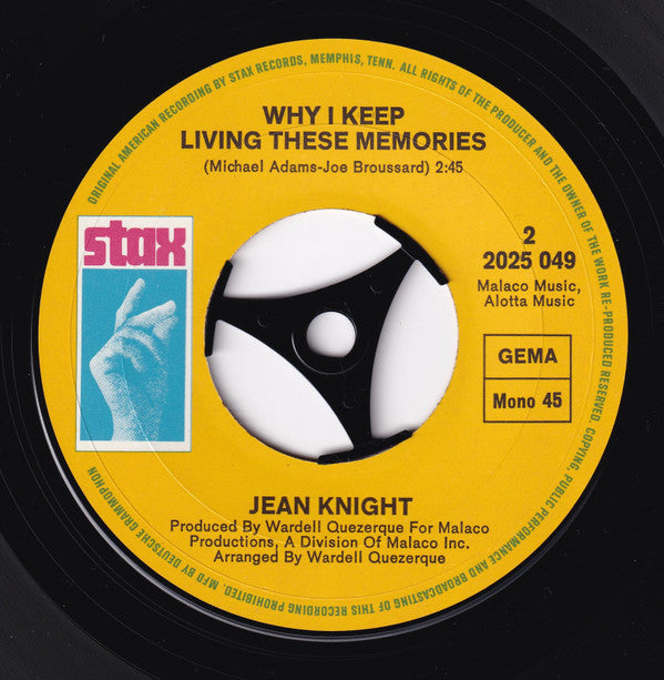 Jean Knight : Mr. Big Stuff / Why I Keep Living These Memories (7",Single,45 RPM,Mono)