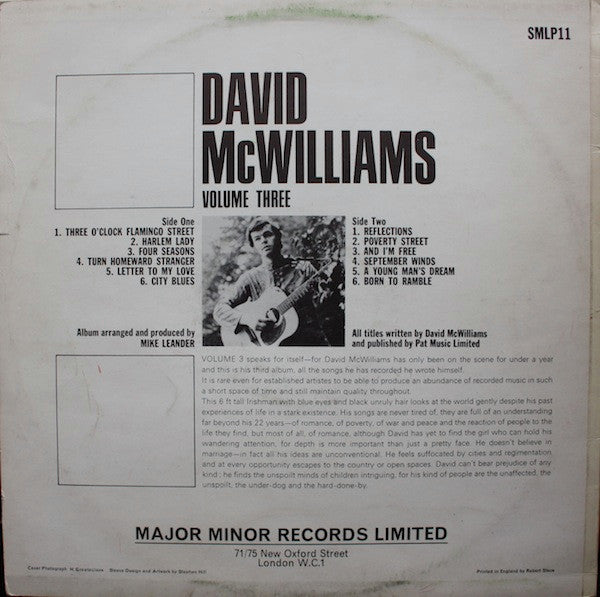 David McWilliams : David McWilliams Vol. 3 (LP,Album)