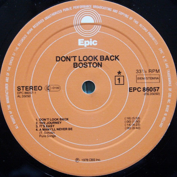 Boston : Don't Look Back (LP,Album,Stereo)