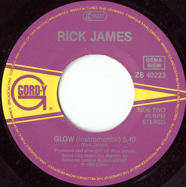 Rick James : Glow (7",45 RPM,Single)