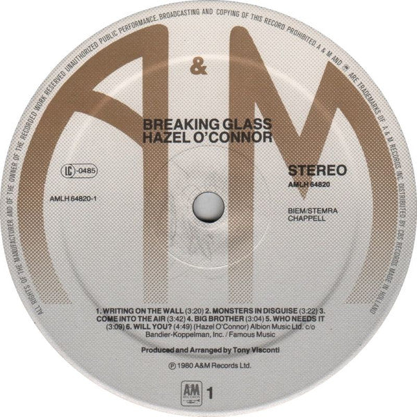 Hazel O'Connor : Breaking Glass (LP,Album)