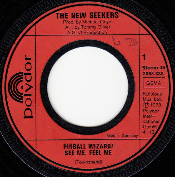New Seekers, The : Pinball Wizard / See Me, Feel Me (7",Single,45 RPM)