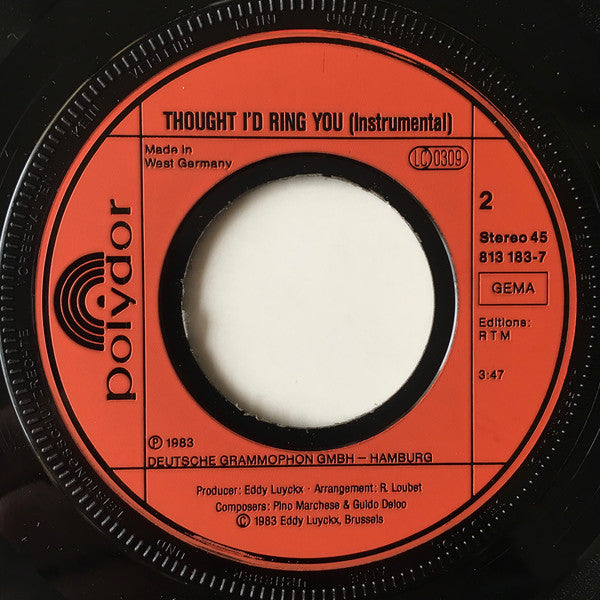 Alain Delon & Shirley Bassey : Thought I'd Ring You (7", Single)