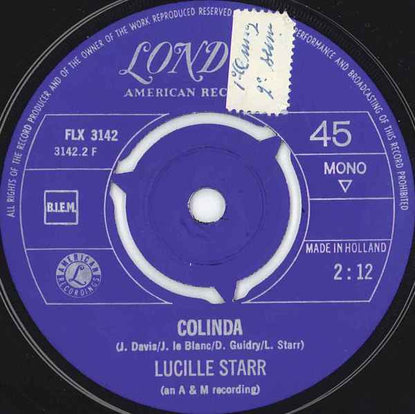 Lucille Starr : Crazy Arms / Colinda (7",45 RPM,Single,Mono)