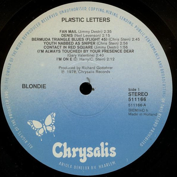 Blondie : Plastic Letters (LP,Album,Stereo)