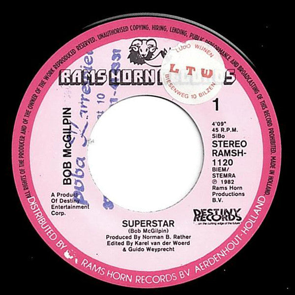 Bob McGilpin : Superstar (7",45 RPM)
