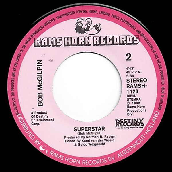 Bob McGilpin : Superstar (7",45 RPM)