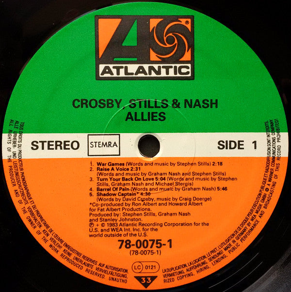 Crosby, Stills & Nash : Allies (LP,Album)