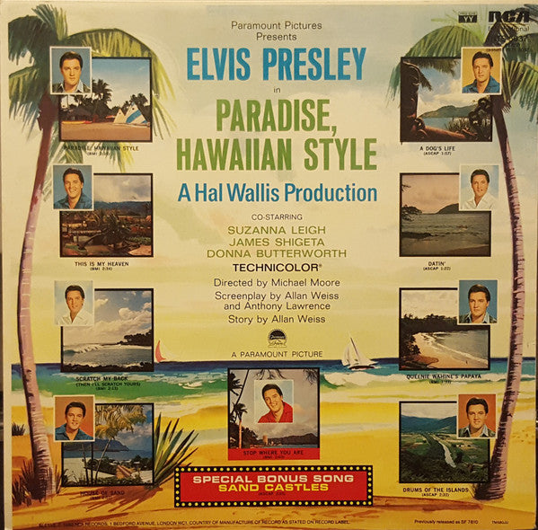 Elvis Presley : Paradise, Hawaiian Style (LP, Album, RE, EMI)