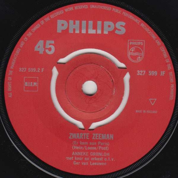 Anneke Grönloh : Rozen Hebben Doornen / Zwarte Zeeman (7",45 RPM,Single,Mono)